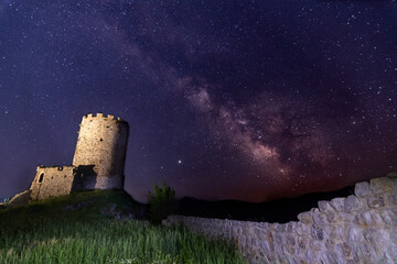 sokolac fortress under the milky way