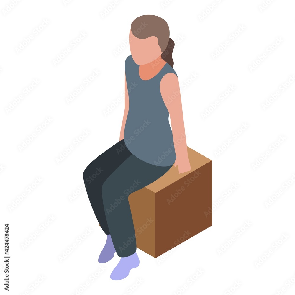 Poster pilates cube icon. isometric of pilates cube vector icon for web design isolated on white background