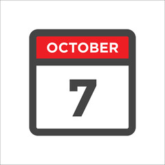 October 7 calendar icon with day of month