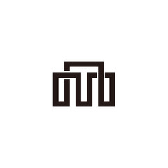 letter mn overlapping line infinity design logo vector