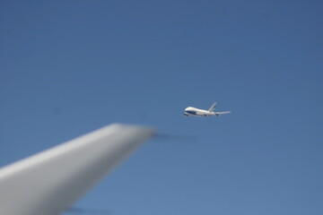 Aerial Shot of Airliner Flying Too Close to Another Plane