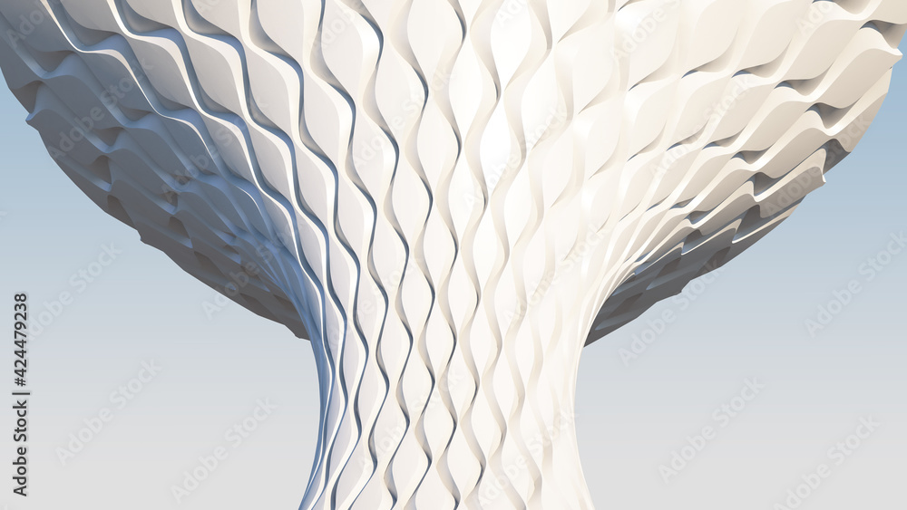 Poster column with parametric pattern