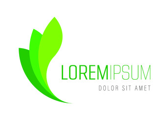 Vector logo template - green leaf or leaves. Can be used for branding for an eco, bio, organic or nature related business