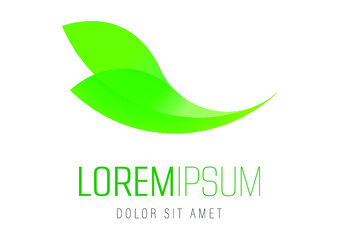 Fototapeta premium Vector logo template - green leaf or leaves. Can be used for branding for an eco, bio, organic or nature related business