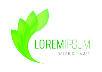 Vector logo template - green leaf or leaves. Can be used for branding for an eco, bio, organic or nature related business