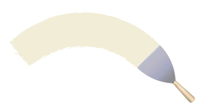 Putty knife plastering. Apartment renovation banner template. Vector illustration isolated on white