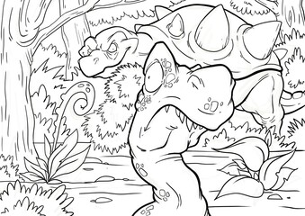 Coloring book for children with a dinosaur © Михаил Пенькевич