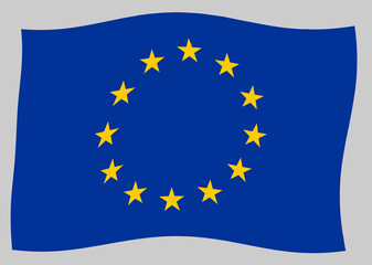 flag of the European Union (EU) flying in the wind