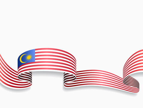 Malaysian flag wavy abstract background. Vector illustration.
