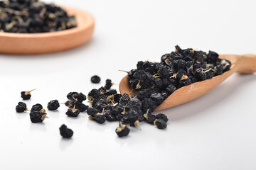 Lycium ruthenicum Murr on white background