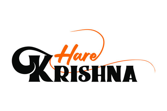 Hare Krishna vector title. Vector title design of Sri Krishna. Shree Krishna.