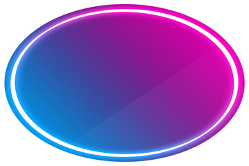 楕円形のネオンフレーム　ピンク＆ブルー