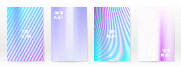 Fototapeta premium Holographic Poster Set Iridescent Technology Cover