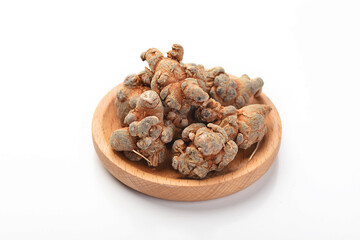 Panax notoginseng on a white background