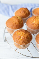 Close up photo of cooked homemade muffins