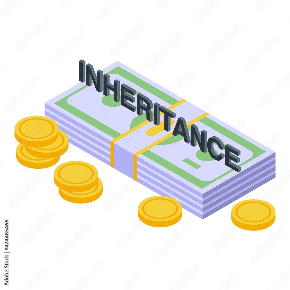 Poster inheritance wealth icon. isometric of inheritance wealth vector icon for web design isolated on whit