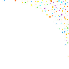 Rainbow Festive Confetti. Carnival Star Falling.