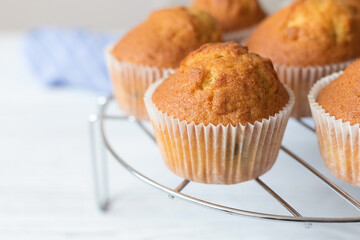 Close up photo of cooked homemade muffins