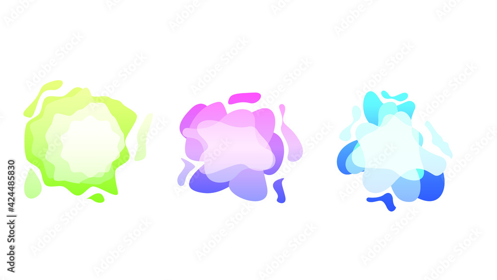 Poster abstract set liquid color collection geometric shapes fluid gradient dynamic elements banner logo ve