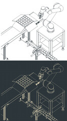 Robotic factory line drawings