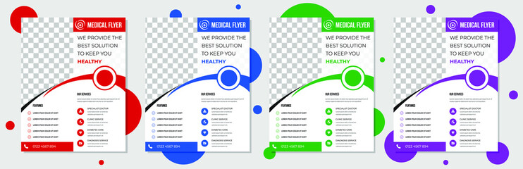 Medical Doctor Hospital Clinic flyer vector illustration in flat style design.