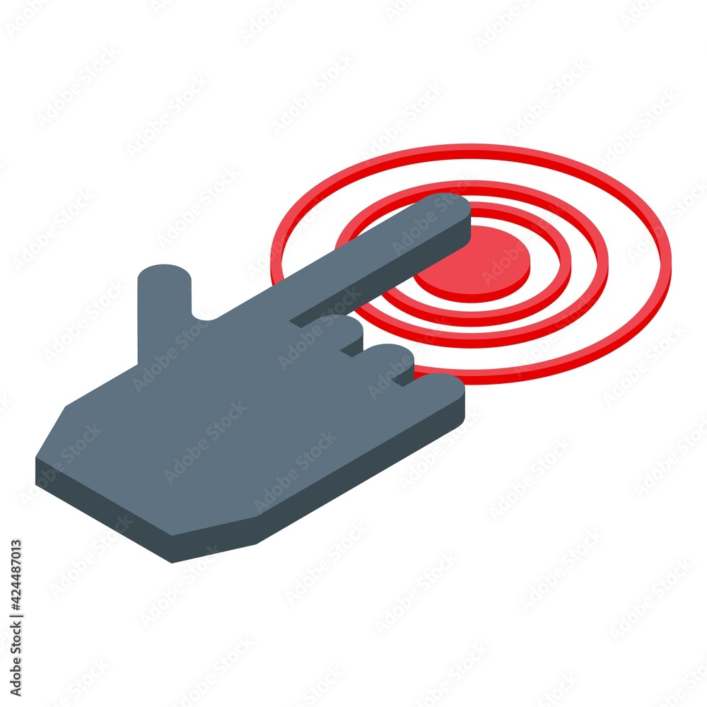Poster touch interaction icon. isometric of touch interaction vector icon for web design isolated on white 