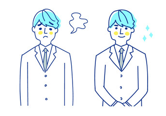 ビジネスマン　表情2パターン