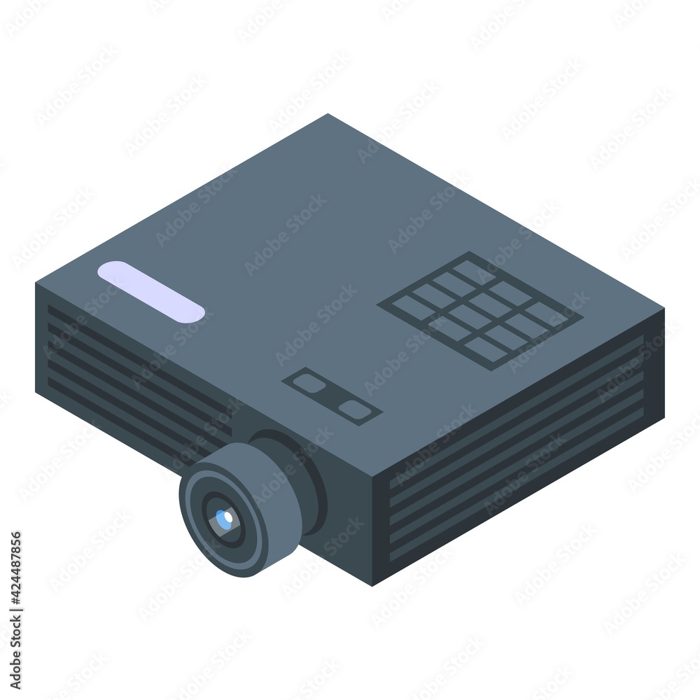 Poster projector icon. isometric of projector vector icon for web design isolated on white background