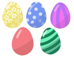 Set of Easter eggs isolated on white background