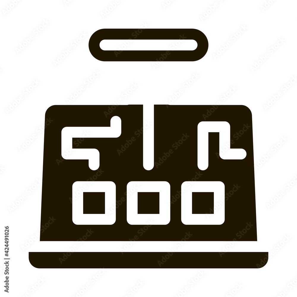 Poster computer program mistake research glyph icon vector. computer program mistake research sign. isolate