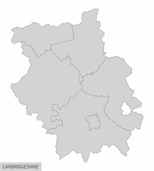 Cambridgeshire county administrative map
