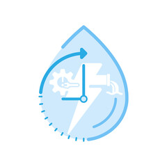 Water scarcity, pollution, and water mismanagement are current promblems leading to future challenge. Vector illustration outline flat design style.