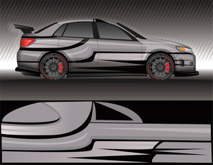 Obraz na płótnie Canvas wrap car decal livery,rally race style vector illustration abstract background