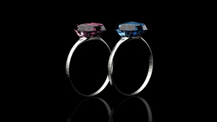 3d rendering of Diamond on clear background