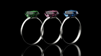 3d rendering of Diamond on clear background