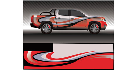 wrap car decal livery,rally race style vector illustration abstract background © Sariyah