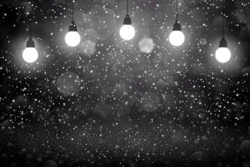 Fototapeta na wymiar wonderful shining glitter lights defocused light bulbs bokeh abstract background with sparks fly, festive mockup texture with blank space for your content