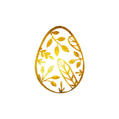 Golden Easter egg with floral decor