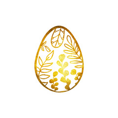 Golden Easter egg with floral decor