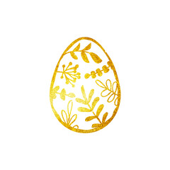 Golden Easter egg with floral decor
