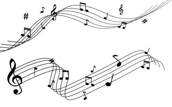 vector musical notation note melody illustration