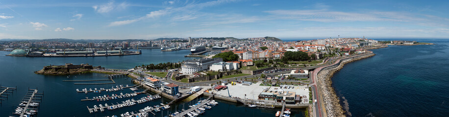 panoramic landscape of a Galician port