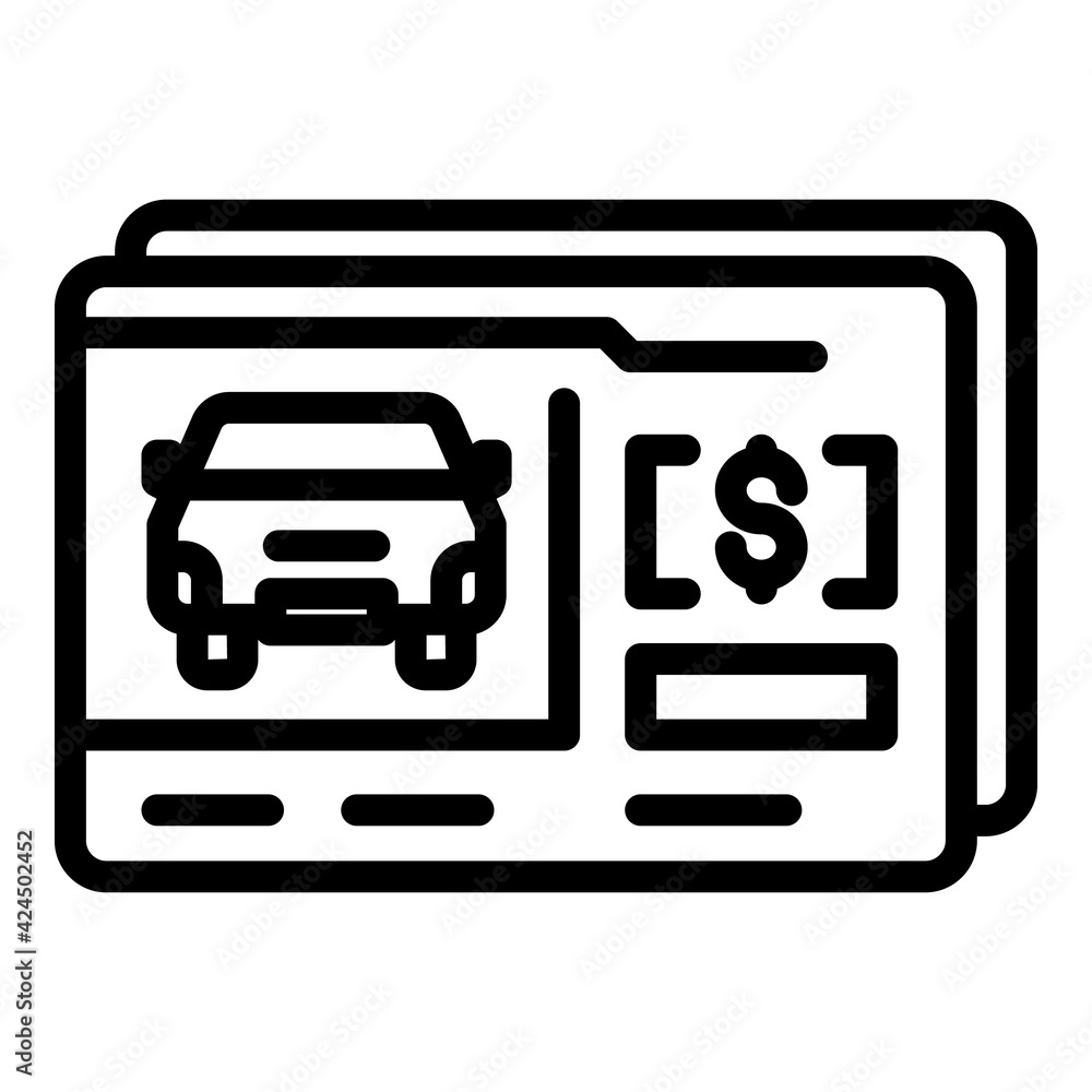 Poster auto dealership icon. outline auto dealership vector icon for web design isolated on white backgroun