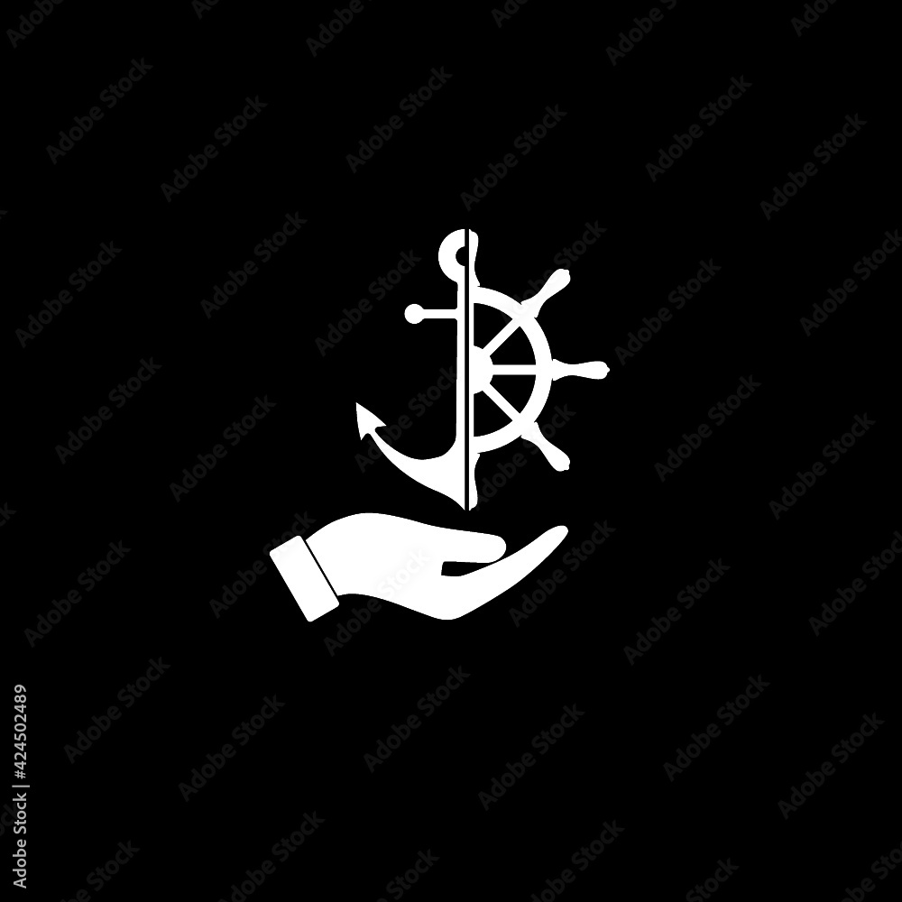 Canvas Prints Nautical logo isolated on dark background