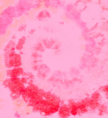 Abstract Grunge Paint. Artistic Design for Material Print. Circular Shirt. Red Tie Dye Swirl. Tie Die Circle Pattern. Hippie Texture with Watercolor Art. Batik Backdrop. Pink Tie Dye Swirl.