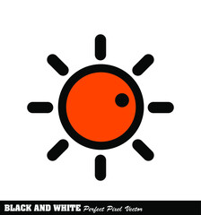 Sun icon design in orange color. isolated white background for symbols