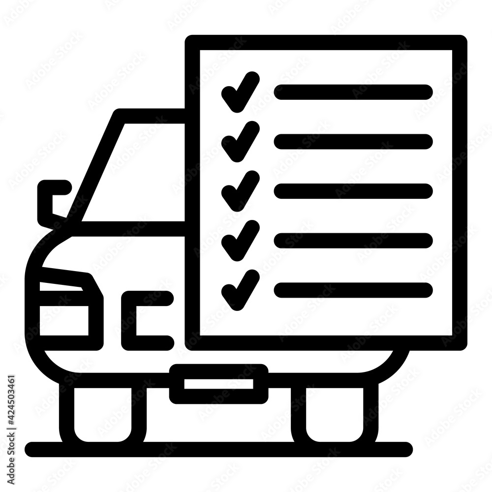 Aufkleber car checklist icon. outline car checklist vector icon for web design isolated on white background