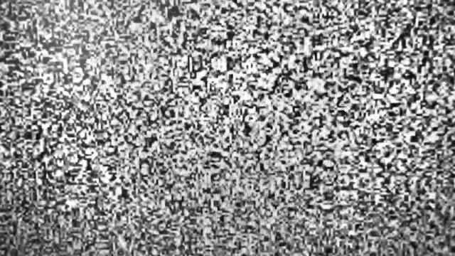 Retro tv. Video error. Abstract noise of analog television. Digital glitch. Damage to the video signal with pixel noise and noise. Black and white dreaming background. Retro tv.