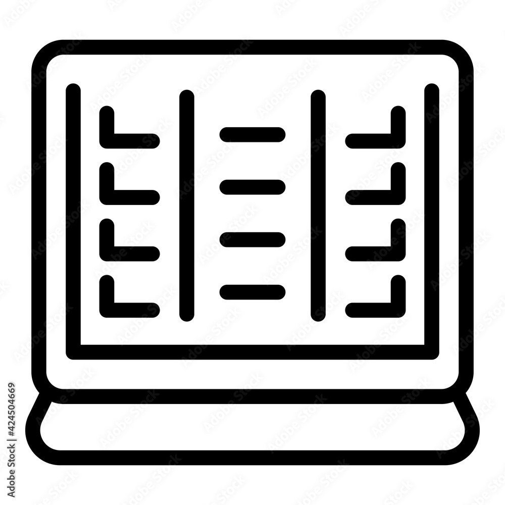 Aufkleber computer task schedule icon. outline computer task schedule vector icon for web design isolated on w