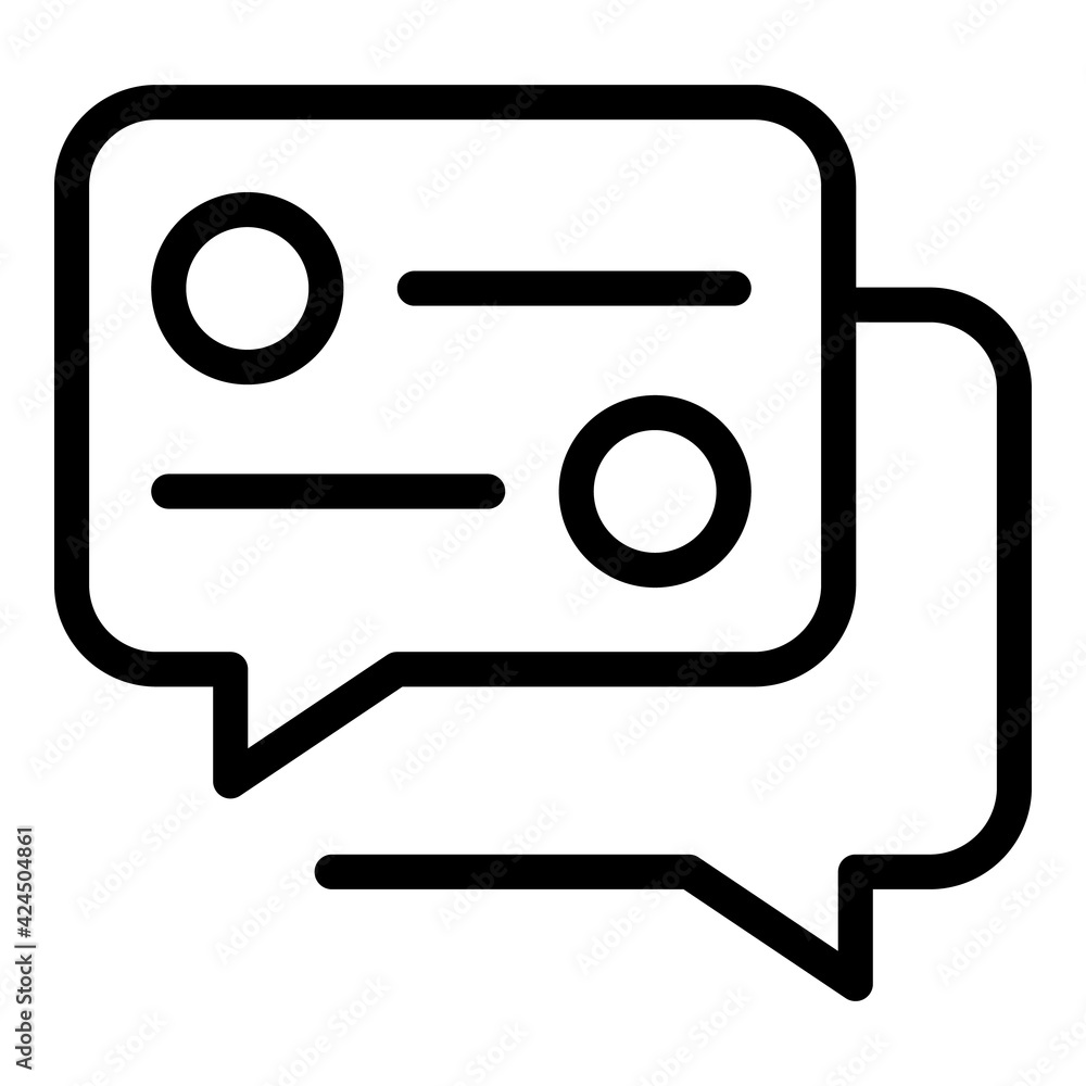 Poster online chat task schedule icon. outline online chat task schedule vector icon for web design isolate